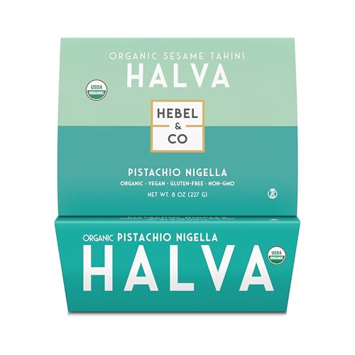 HEBEL & CO Pistachio Nigella Halva - 8 oz | Certified USDA Organic, Gluten Free, Kosher & Vegan