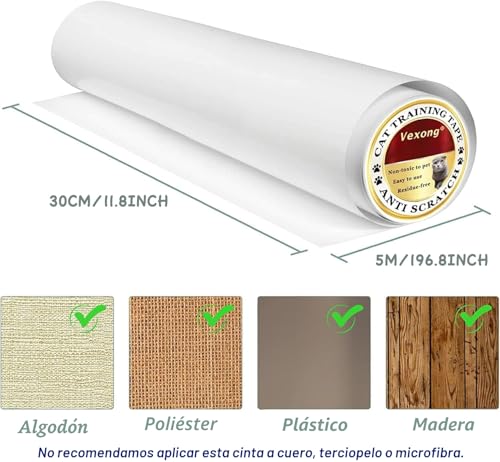 Miniatura 7 de Protector De Muebles Gatos, 30cm 5m Adhesivo Sofa Arañazo Con 20 Tornillos,Pegatina Protectora Transparente Fácil De Instalar Para Proteger Puerta Mesa Armario