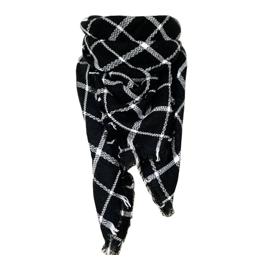 Women's Fall Winter Plaid Scarf Classic Tassel Tartan Warm Soft Chunky Large Blanket Wrap Triangular Shawl Scarves2