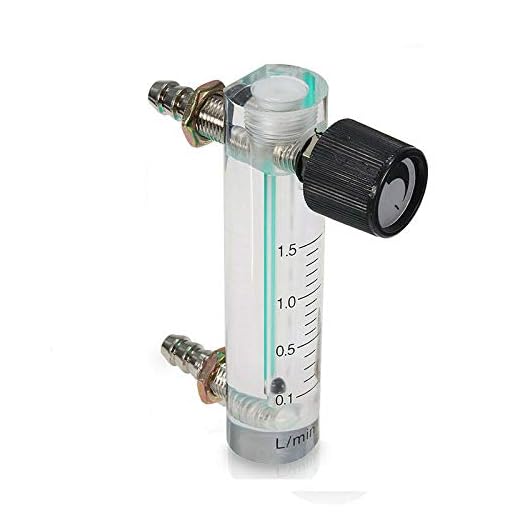 Vogueing Tool Durchflussmesser mit Regelventil YB-4M Luftdurchflussmesser Gasregler für Sauerstoff, Luft und Gas (0,2–2 l/min)