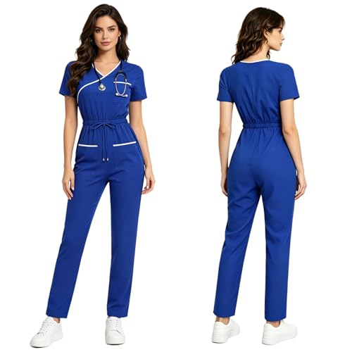 Uniformes cirugía médica unitard para mujer: el overol sanitario de manga corta definitivo