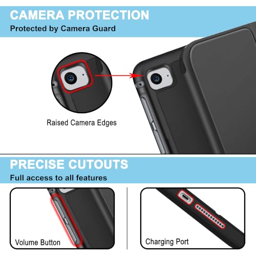 Image of CEDO Smart Case for iPad mini 4 (4th Gen) / iPad mini 5 (5th Gen) 7.9 in Tri-Fold Flip Folio Cover | Pencil Holder | Auto Wake-Up /Sleep Mode | Multi View Angles Stand TPU Backcover (Black)