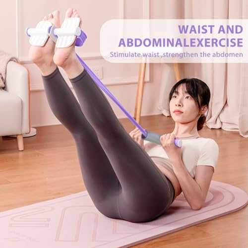 Image of Proberos Pull Reducer Training Bands for Tummy Trimmer & Weight Loss, Yoga Pedal Puller Resistance Band, Exercise band for Home Workout, Unisex, Purple, Ideal for 15-45 Years Women & Men