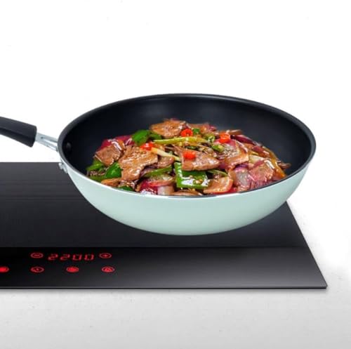 Wok de aleación de aluminio verde con tapa de vidrio 28 cm miniatura 6
