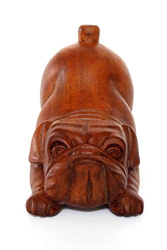 Estatua Decorativa Bulldog en Madera Tallada a Mano miniatura 5