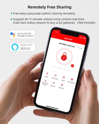 Smart Lock Keyless Entry Door Lock With Handle - Fingerprint Deadbolt Handle Sets Locks For Front Door - With Keypad Electronic Digital Passcode App Fobs Auto Lock Alexa - Airbnb House Home - Black #TOP6