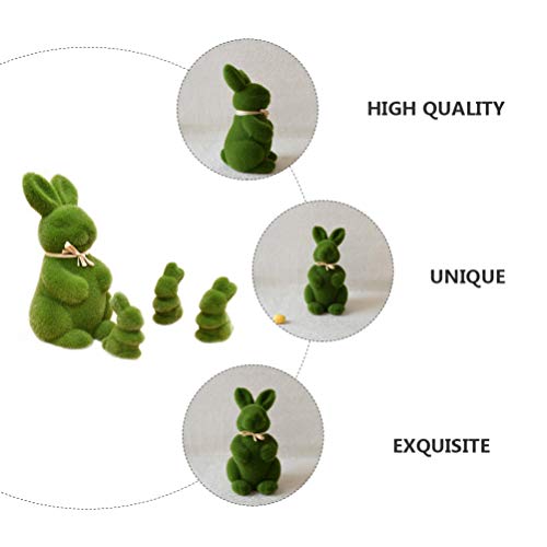 STOBOK 8 Peças Escultura Estátua de Coelho de Musgo da Páscoa Decoração de Coelho de Musgo Artificia