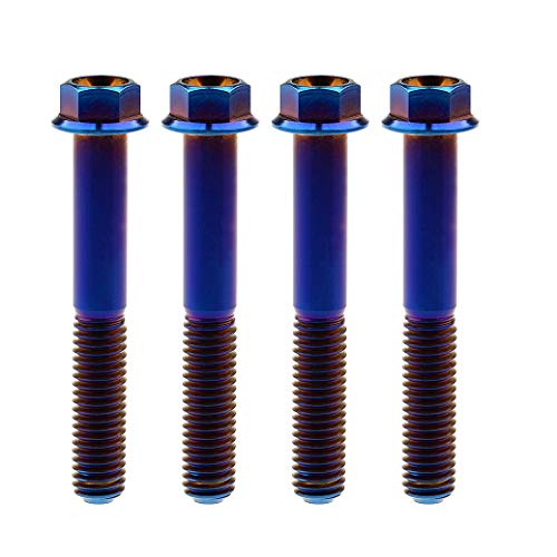 Tornillos de titanio M8 x 55 mm para personalizar tu moto de carreras, azul fuego