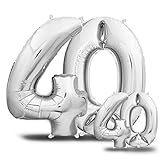 globo 40607 🎈 VUELAN CON HELIO: si los globos grandes de números se rellenan con helio, flotarán hasta 8 días. Los globos PEQUEÑOS (40 cm) no flotan porque tienen muy poco volumen. Pueden unirse fácilmente con un cordón.
