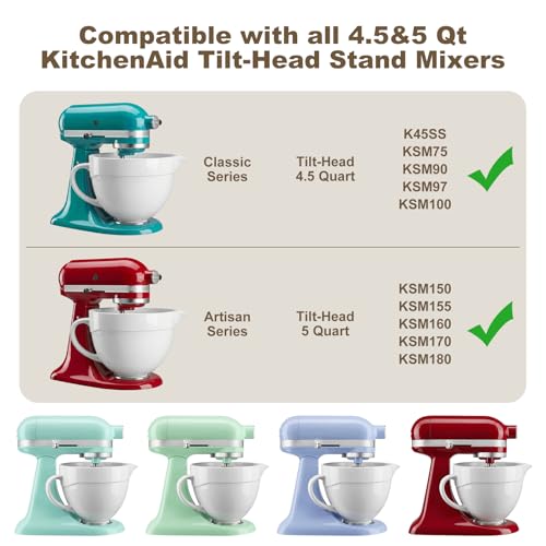 Ceramic Mixer Bowl for KitchenAid Tilt-Head Stand Mixers 4.5-5 Quart by GuanQiao - Image 4