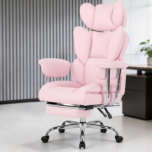 Image of DUMOS Big and Tall Home Office Desk Chair, Executive Chair with Footrest