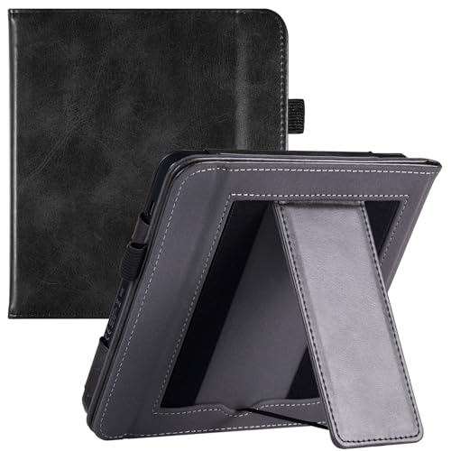 BOZHUORUI Case for Kobo Libra Colour 2024 | Built-in Foldable Stand & Hand Strap | with Auto Sleep/Wake & Pen Holder | PU Leather Sleepcover fits 7