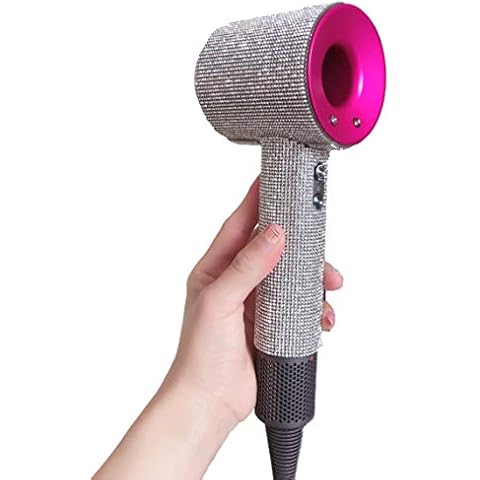 Woniutch Self-Adhesive Bling Crystal Rhinestone Sticker Sparkles Diamond Stone Decal for Dyson Supersonic Hair Dryer Protector (Silver) Cover