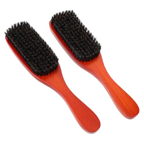 FOYTOKI Wood Handle Bristle Brush Boar Bristle Hair Brush for Men and Women Mini Beard Grooming Kit Detangler for Curly and Fine Hair