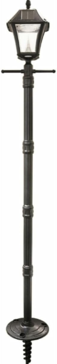 Poste de Anclaje EZ Black Outdoor Solar Baytown II, LED Blanco Brillante con Anclaje EZ