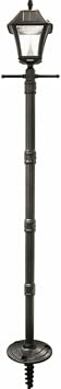 Gama Sonic Black Outdoor Solar Baytown II EZ Anchor Lamp Post, Bright White LED with EZ Anchor