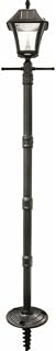 Gama Sonic Black Outdoor Solar Baytown II EZ Anchor Lamp Post, Bright White LED with EZ Anchor