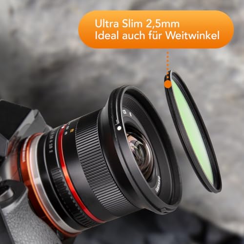 Walimex pro Filtre UV Slim Super DMC 62 mm – Filtre UV d'objectif de qualité supérieure Slim Seulement 2 5 mm 16 x Super DMC pour Protection d'objectif et Couleurs Brillantes avec boîte - vue 8