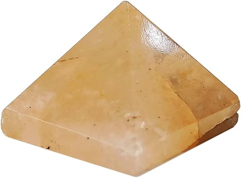 Shubhanjali Natural Crystal Stone Pyramid for Reiki 5-10 Gm, Standard, Yellow, Standard, crystal, citrine
