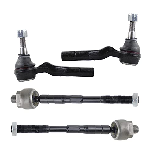 Bison Performance 4pc Forged Steel Inner & Outer Steering Tie Rod End Kit For Infiniti G35, Nissan 350Z