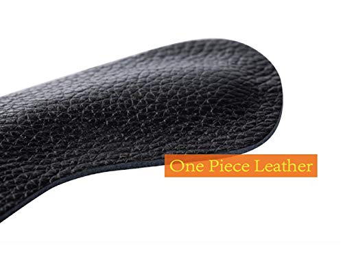 Premium Leather Heel Pads Grips Liners Inserts for Shoes Too Big,Unisex Prevent blisters,Shoe Filler Improved Shoe Fit and Comfort, 4Pair-0.28inch(2Black+2Khaki) …