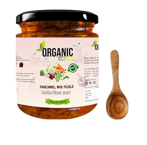 Image of Organic Anand Natural Panchmel Pickle (Mixed Veg Aachar) Spicy, Tangy & Tasty Achaar (Beetroot, Mooli, Matar Gajar, Gobhi, Shalgam ka Achar) Homemade Pickle (500Gm)