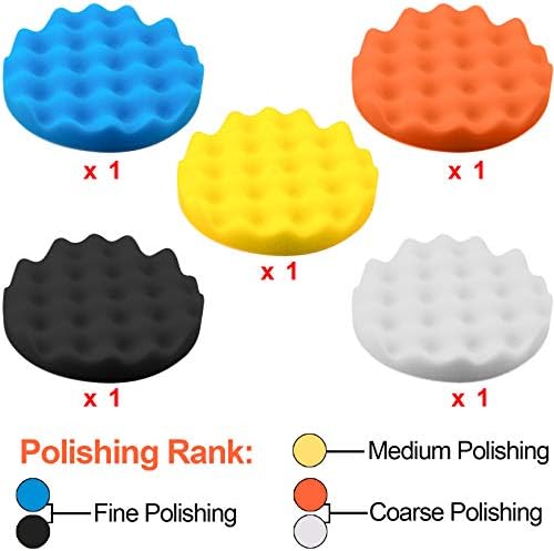 SIQUK 13 Pieces Polishing Pads Kit 150mm Car Polishing Pad Foam Polish Pads Polisher Attachment for Drill, 6 Inch