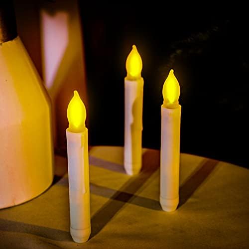 Mudder 3 Pieces LED Taper Candle Lights Taper Handheld Candlestick Flameless Battery Operated Flameless LED Taper Candles for Party Wedding Birthday Churches Party Decorations