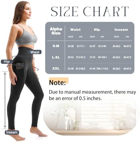 Leafigure 2 Pack Leggings with Pockets for Women, High Waisted Soft Leggings for Yoga Gym