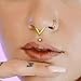 Twolobes Triangles Nose Hoop, 16G/8mm Gold Surgical Stainless Steel Segment Nose Rings,Cartilage Clicker Hoop Earrings for Rook,Daith,Tragus,Hypoallergenic for men and women