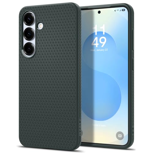 Image of Spigen for Galaxy S25 Case, Liquid Air [No Magnet Ring] [Military-Grade Protection] - Abyss Green