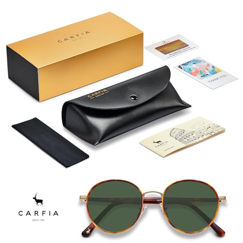 CARFIA Retro Round Polarized Sunglasses for Women UV Protection — view 6
