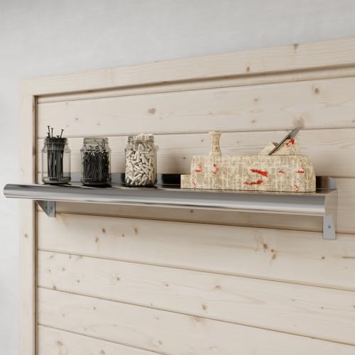 Image of AmGood 6 in. x 30 in. Stainless Steel Wall Shelf | NSF | Metal Shelving | Garage, Laundry, Storage, Utility Room | Restaurant, Commercial Kitchen
