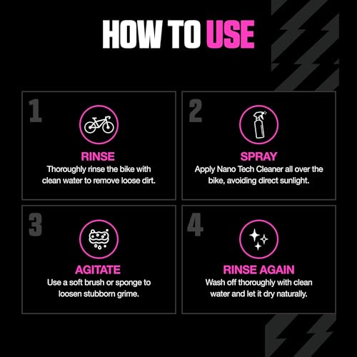 Muc Off Nano-Tech Fahrradreiniger, 1 Liter - Hochwirksames, Biologisch Abbaubares Fahrrad Reinigungsspray Muc Off Bike Cleaner - Sicher auf Allen Oberflächen Für Alle Fahrradtypen Geeignet