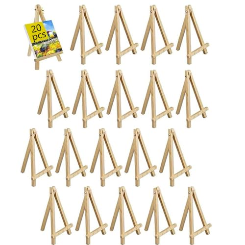 20 Pack Easel for Painting Small Tabletop Wood Easels for Painting Canvas Stand Mini Arts Crafts Painting Easel Portable Photo Picture Display Sign Holder for Artist Adult Students