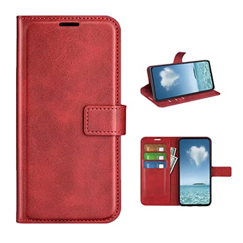 Étui en cuir de vachette pour Oppo A3x 4G, la coque clapet chic Rosso