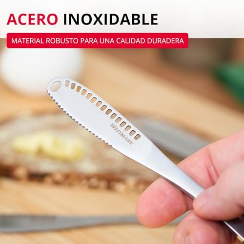 Miniatura 5 de Westmark Cuchillo Para Mantequilla Y Cuchillo Para Decorar, 2 Piezas Cuchillo Con Filo Dentado Y Estructura Ranurada Para Rizos De Mantequilla, Adornar Y Cortar Plateado, 15 Cm