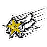 Stickers Fox and Rockstar Energy Drink Logo Vinyl Decals 3x4 Inch (3 Pcs/Pack) Water Bottle Books
