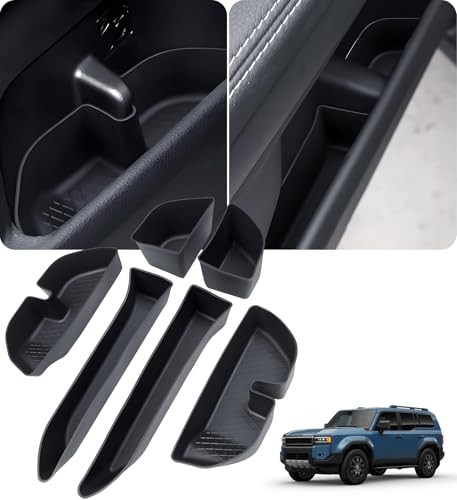 Katorn 6PCS Door Side Organizer Storage Tray for Toyota Land Cruiser Prado 250 J250 LC250 2027 2026 2025 2024 Interior Accessories, Front & Rear Door Storage Insert Tray for 2024-2027 Land Cruiser
