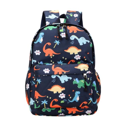 Hixingo Sac à Dos Double Couche pour Enfants Fille et Garçon, Motif de Dinosaure Unisexe Durable et Léger Ados Cartable pour Maternelle Primaire Campings...