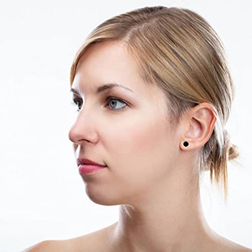 1.00 Ctw Round Black Diamond Martini Stud Earrings In 14K White Gold #TOP3