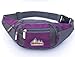 Big Mango New Fashion Womens Sports Bag 4 Zipper Pockets Waist Bag Fanny Chest Pack with Cell Phone Pouch & Automatic Umbrella & Small Personal Stuffs for Both Men and Women Use - Purple