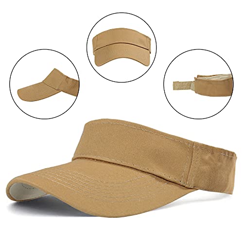 Image of HH HOFNEN Sports Sun Visor Hats Cotton Twill Ball Adjustable Sun Caps for Men Women