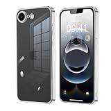 Eisuiyi iPhone16e/17e 用クリアハードケース メッキ加工 指紋防止 汚れにくい スリム ワンピースカメラ保護 アイフォン16e 対応透明ケース iPhone 17e 対応透明カバー 6.1インチ シルバー
