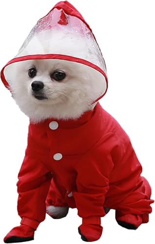 UzeEnde - Impermeabile per cani con cappuccio - Tuta impermeabile a copertura totale per quattro zampe con scarpe, asciugatura rapida, per animali domestici, per cani di taglia piccola, media e grande