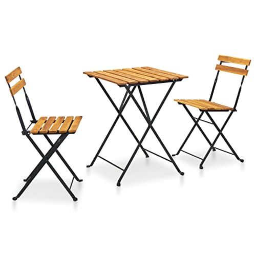 Qzzced 3 Piece Bistro Set,Garden Chair Outdoor Seating Set Wooden Picnic Tables For Outdoors For The Patio, Backyard Or Poolside Solid Acacia Wood #TOP1