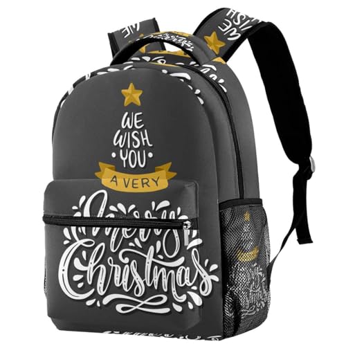 Sac à dos d'école 29.4x20x40cm imprimé Noël pour adolescent et fille