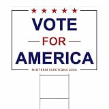 Vote for America 18x24 Yard Sign – Midterm Election Outdoor Sign with Stakes, Double Sided