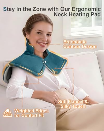Image of Neck Heating Pad, Upgraded PTC+NTC Even Heating, Heat Pad for Neck Shoulders Back, Versatile Electric Heated Neck Wrap for Full-Body Relax, Birthday Gifts for Women Men, Mothers Day Gifts for Mom Wife