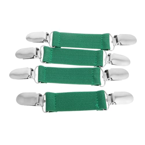 SUPVOX 4 Piezas clip para la del pantalón soportes elásticos clips de fijación del pantalón pinzas para pantalones soportes para perneras de pantalones poliéster Verde